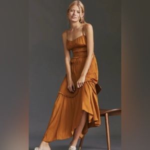 Anthropologie Ruched Satin Dress - Size 0 (runs large)